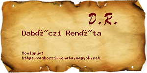 Dabóczi Renáta névjegykártya